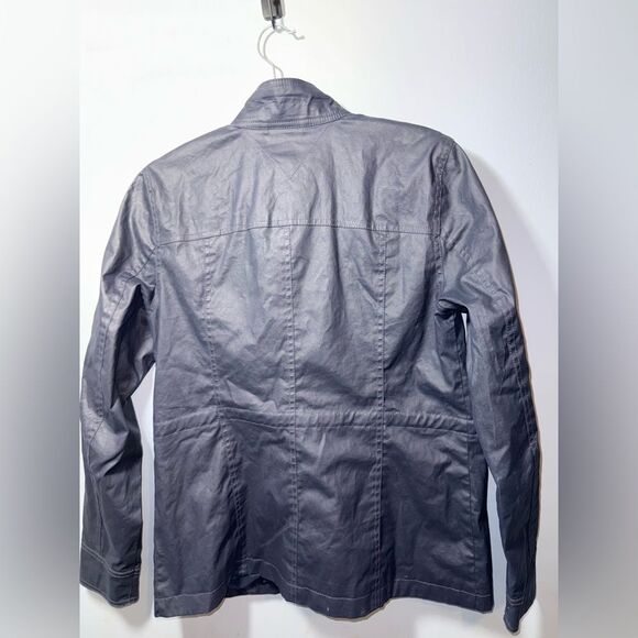 TOMMY HILFIGER Womens Rain Coat / Windbreaker Jacket Navy Blue Gold Size M EUC - Picture 8 of 10